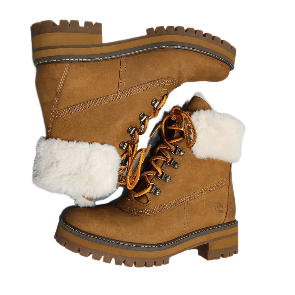 Timberland Courmayeur Valley Boots Womens‎ US 8 Brown Faux Fur Lined Waterproof
